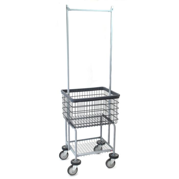 DURA-SEVEN™ ELEVATED LAUNDRY CART WITH DOUBLE POLE RACK